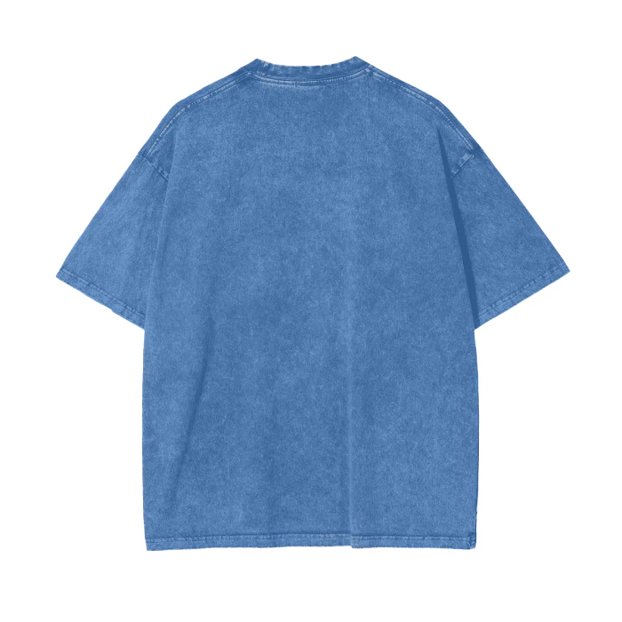 Caravan Baddie Oversized Acid Wash Tee - Light Blue