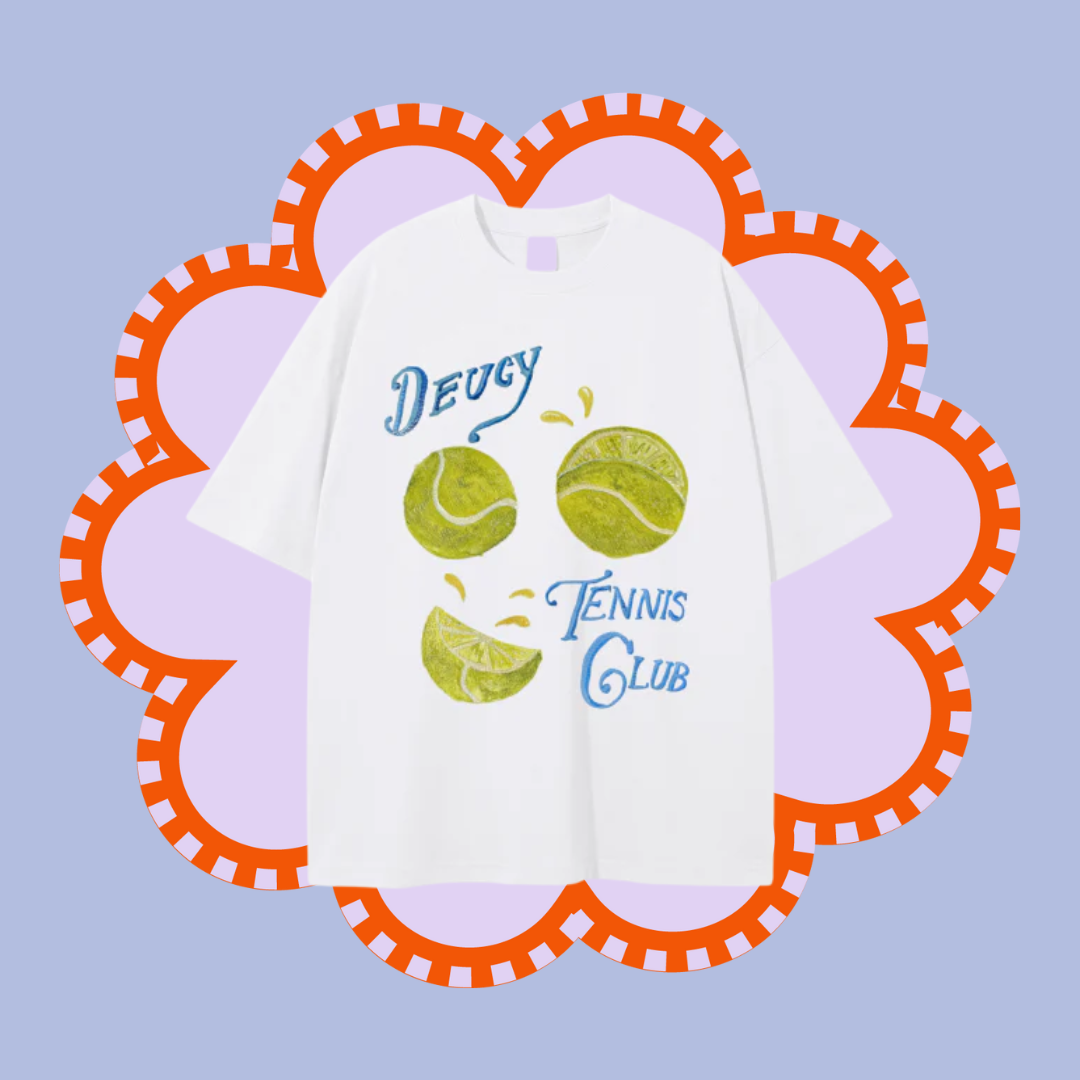 Deucy Tennis Club Oversize Tee - White